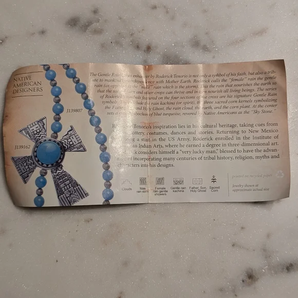 Carolyn Pollack & Roderick Tenorio Cross Enhancer Pendant w/ Turquoise Necklace - Picture 8 of 13